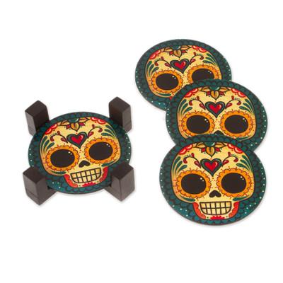 Loving Skull,'4 Day of the Dead Smiling Skulls Dec...