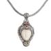 'Multi-Gem Silver Face-Shaped Pendant Necklace from Bali'