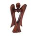 Heart of an Angel,'Hand Carved Wood Figurine of an Angel with Heart Feature'