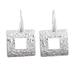 Ancestral Window,'Sterling Silver Modern Dangle Earrings with Textured Finish'