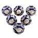 Blue Homestead,'Blue Floral Ceramic Knobs from India (Set of 6)'