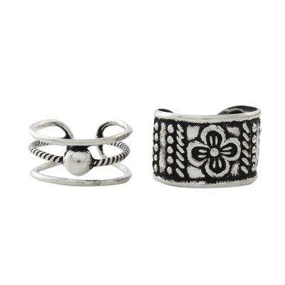 Cool Charm,'Floral and Rope Motif Sterling Silver ...