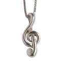 On Pitch,'Treble Clef Silver Necklace'