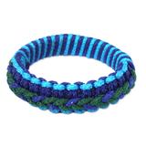 'Blue and Green Hausa' - Hand Crafted African Bangle Bracelet