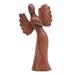 Angel of Warmth,'Hand-Carved Suar Wood Angel Sculpture from Bali'