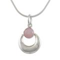Crowned Crescent,'Sterling Silver and Pink Opal Necklace from Peru'