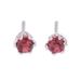 Perseverance Blooms,'Faceted Red Garnet Sterling Silver Stud Earrings'