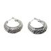 Jasmine Moon,'Hand Crafted Indonesian Sterling Silver Hoop Earrings'