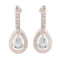 'Arctic Tear' - Artisan Crafted Blue Topaz and Cubic Zirconia Earrings