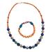 Trust and Stability,'Handcrafted Ceramic Beaded Necklace and Stretch Bracelet'