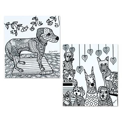 Soothing Fidelity,'Mexican Dog Themed Coloring Postcards (Pair)'