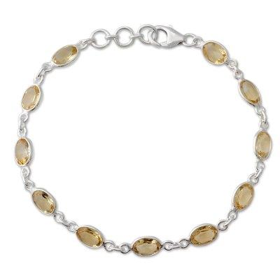 Citrine tennis bracelet, 'Romantic Yellow'