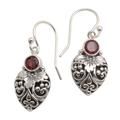 Bali Strawberry in Red,'Sterling Silver and Natural Garnet Dangle Earrings from Bali'