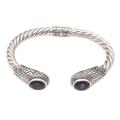 Trust Your Love,'Handcrafted Sterling Silver Amethyst Cuff Bracelet'