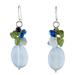 'Blue Quartz Multi-Gemstone Dangle Earrings from Thailand'