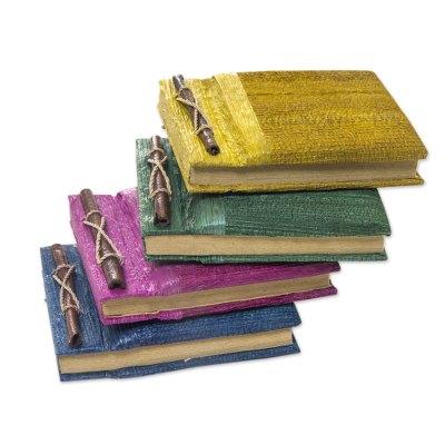 Natural fiber journals, 'Ubud Memoirs' (set of 4)