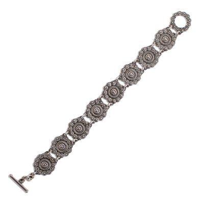 Spinning Daisies,'Sterling silver flower bracelet'