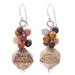 Beautiful Glam,'Jasper Beaded Cluster Earrings from Thailand'