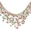 Fantasy Rain in Pink,'Agate Beaded Waterfall Necklace in Pink from Thailand'
