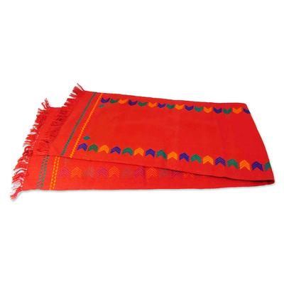 'Festive India' - Handcrafted Cotton Red Runner Ta...