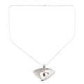 'Hold Me Lightly' - Garnet Necklace Sterling Silver India Modern Jewelry