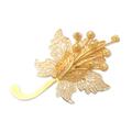 Hibiscus Glow,'Gold-Plated Sterling Silver Flower Brooch'