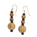 Beautiful Grain,'Wood and Recycled Plastic Dangle Earrings from Ghana'