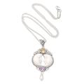 Perfect Moment,'Amethyst and Citrine Crescent Moon Pendant Necklace'