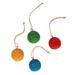 Colorful Orbs,'Round Natural Fiber and Wood Ornaments from Bali (Set of 4)'