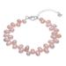 Sea Breath in Peach,'Sterling Silver and Cultured Freshwater Pearl Bracelet'