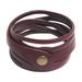 Crimson Whisper,'Artisan Crafted Red Leather Wrap Bracelet'