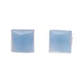 Contemporary Corners,'Square Blue Chalcedony Stud Earrings from India'