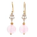 'Gold-Plated Sterling Silver and Rose Quartz Dangle Earrings'