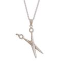 Exceptional Beauty,'Sterling Silver Scissors Pendant Necklace'