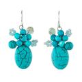 Blue Holiday Dreams,'Handcrafted Modern Thai Cluster Earrings with Blue Calcite'