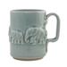 Celadon Parade,'Artisan Handmade Celadon Ceramic Elephant Mug from Thailand'