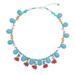 Joyful in Blue,'Elephant-Themed Multi-Gemstone Beaded Charm Necklace'