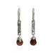 Enchanted Love,'Hammered Sterling Silver and Garnet Dangle Earrings'