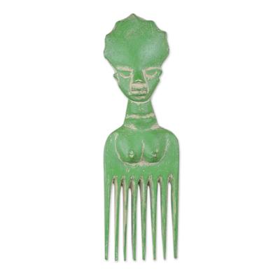 'Wood Comb-Shaped Wall Art in Bright Green from Gh...