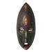 Ghanaian wood mask, 'Be Faithful' - Unique African Wood Mask