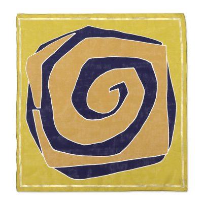 Flow of Life,'Spiral-Patterned Silk Bandana'