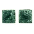 Jade button earrings, 'Forest Mystique'