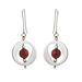 Carnelian dangle earrings, 'Oval Window'