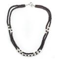 Garnet and pearl strand necklace, 'Indian Passion'