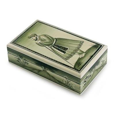 'Mughal Emperor' - Hand Painted Papier Mache Decorative Box from India