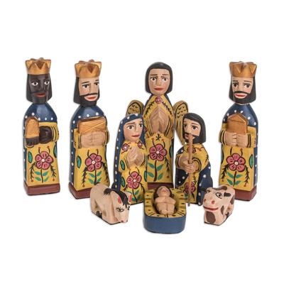 'Faithful' (set of 9) - Hand Crafted Religious Wood Sculpture