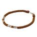 Simply Happy in Rust,'950 Silver Accent Wristband Braided Bracelet from Thailand'