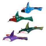 'Hand-Painted Ceramic Hummingbird Ornaments (Set of 4)'