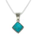 Turquoise Rhombus,'Handmade Natural Turquoise Pendant Necklace from Mexico'