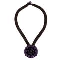 Amethyst flower pendant necklace, 'Made to Bloom'